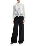 Ariana Wide-Leg Trousers, Black