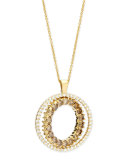 Double-Sided White & Cognac Diamond Pendant Necklace