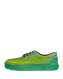 Ombre Leather Low-Top Sneaker, Green/Yellow
