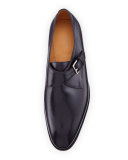 Ashill Single-Monk Leather Shoe, Black