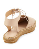 Vanessa Leather Espadrille Flat, Nude