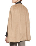 Marta Double-Faced Wool-Blend Cape, Gingersnap