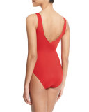 Lea Plunge Zip-Neck One-Piece Swimsuit