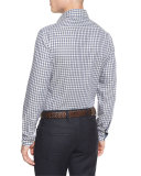 Grid-Check Long-Sleeve Sport Shirt, Blue Pattern