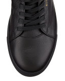 100mm High-Top Leather Sneaker with Padlock, Black