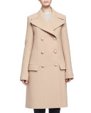 Double-Breasted Wool Crepe Coat
