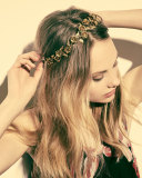 Scarlett Floral Metal Head Wrap, Gold