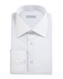 Thin-Striped Woven Dress Shirt, Light Purple