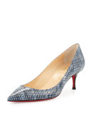 Pigalle Follies 55mm Patent Red Sole Pump, Navy/Black