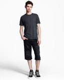 Rocco Active Slim-Fit Moto Shorts, Black