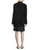 Sleeveless Voile Slip Dress, Black