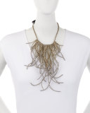 Hematite Waterfall Choker Necklace, Pewter