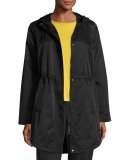 Cotton/Nylon Hooded Jacket, Black 