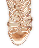 Lacey Lace-Up Gladiator Sandal, Rose