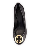 Sally Logo Wedge Pump, Black