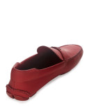 Leather Slip-On Loafer with Rubber Sole