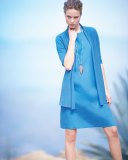 Half-Sleeve Slub Open-Front Cardigan