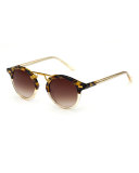 St. Louis Two-Tone Round Sunglasses, Champagne