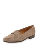 Suede Penny Loafer, Taupe