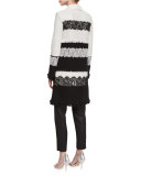 Emma Metallic Tweed Cropped Pants, Caviar