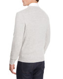 Cashmere V-Neck Sweater, Gray
