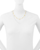 Lentil Station Necklace in 24K Gold, 18"