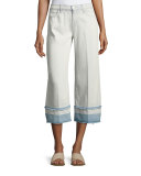 Liza Mid-Rise Denim Culottes, Ecstasy