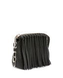 Attica Flap Fringe Crossbody Bag, Black
