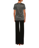 Sparkly Short-Sleeve Tee, Gunmetal