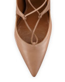 Christy Leather Lace-Up Pump, Biscotto