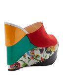 Carnababe Colorblock 150mm Wedge Red Sole Sandal, Version Fraise