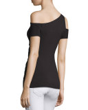 Table Mountain Cold-Shoulder Ruched Top