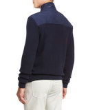 Quilted Full-Zip Sweater