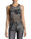 Sheer Camo Burnout Muscle Tee, Gray