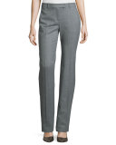 Straight-Leg Wool-Blend Pants, Banker