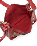 Small Unlined Leather Feed Bag, Deep Red
