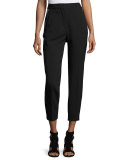 High-Waist Zip-Pocket Ankle Pants, Matrix