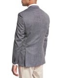 Grid Check Two-Button Sport Coat, Black/White