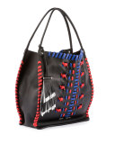 Whipstitch Leather Medium Tote Bag, Black