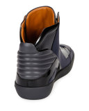 Etman Rubberized Leather High-Top Sneaker