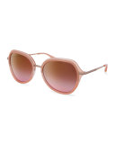 Leilani Round Mirrored Sunglasses, Rose