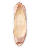 Youyou Patent 85mm Red Sole Pump, Nude