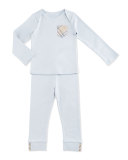 Nate Two-Piece Cotton Pajama Set, Powder Pink, Size 1-18 Months