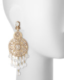 Filigree Disc Drop Chandelier Earrings