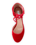 Imogen Velvet Ankle-Cuff Pump