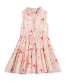 sleeveless desert rose voile shirtdress, multicolor, size 7-14