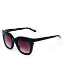 Pools and Palms Notched Square Sunglasses, Black
