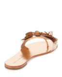 Lilico Floral Flat Slide Sandal, Rose Gold
