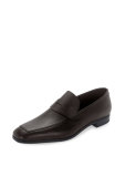 Saffiano Leather Penny Loafer, Cafe