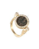 Antiquity 20k Flip Coin Ring with Diamonds